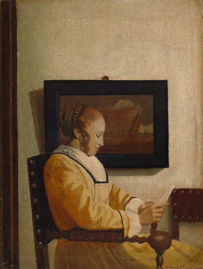Egy fiatal nő olvas. alkotó: Imitator of Johannes Vermeer