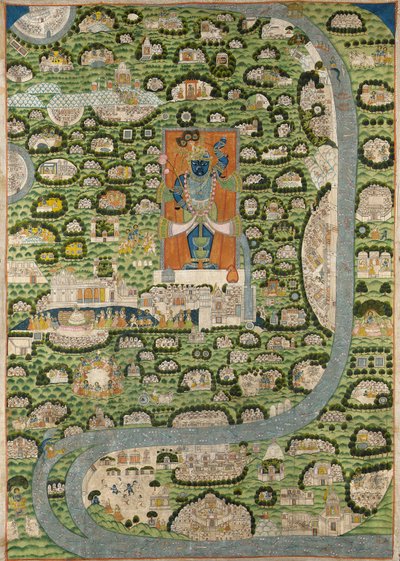 Egy pichwai a Vraj Parikrama Jatra-ból, India, Rajasthan alkotó: Indian School