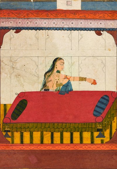 Egy elhagyatott szerető, egy Rasamanjari töredéke, 1710 körül alkotó: Indian School