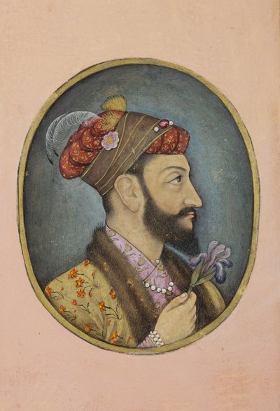 Aurangzeb Bahadur írisz kezében, 1650 körül (átlátszatlan wc és arany papíron) alkotó: Indian School