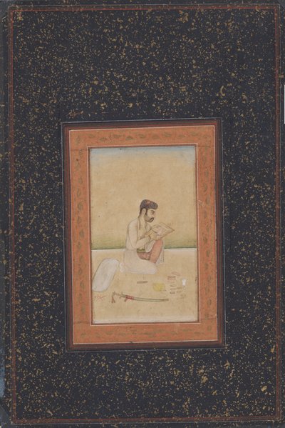 Behzad, a szemüveges festő (papíron tinta, szín és arany) alkotó: Indian School