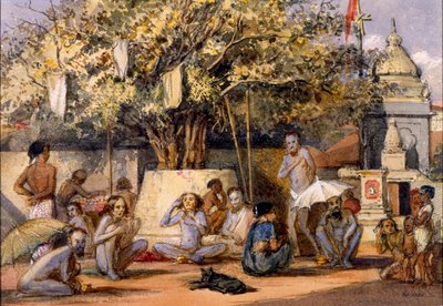 Byragis, hindu vallási álnokok fesztiválra készülnek, Beach Candy, Bombay alkotó: Indian School