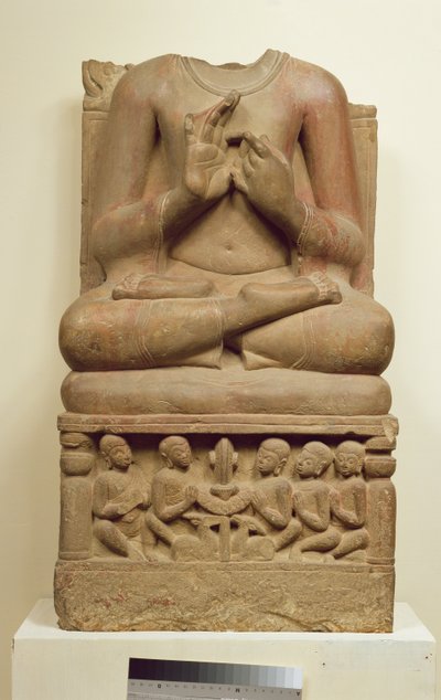 Buddha faragása prédikációt hirdető magatartásban, Sarnath, Uttar Pradesh, V. század (homokkő) alkotó: Indian School