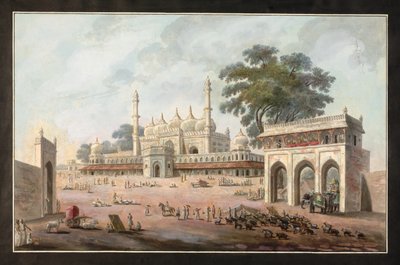Chandni Chowk és Munny Begum mecsete, Murshidabad, 1795 körül (akvarell papíron) alkotó: Indian School