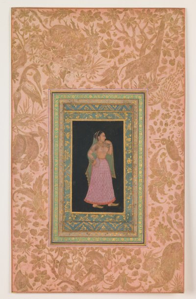 Udvarhölgy, Mogul dinasztia, Aurangzeb uralkodása, 1660-1700 körül (tus és akvarell, papír) alkotó: Indian School