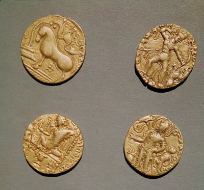Samudragupta (335-375) Kumaragupta I (415-454) és Chandragupta I (320-335) dinár (arany) alkotó: Indian School