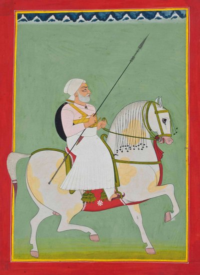 Durgadas Rathore lovas portréja, 1800 körül alkotó: Indian School