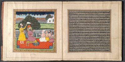 Guru Nanak, a szikh vallás alapítója vitában áll a hindu szentekkel alkotó: Indian School