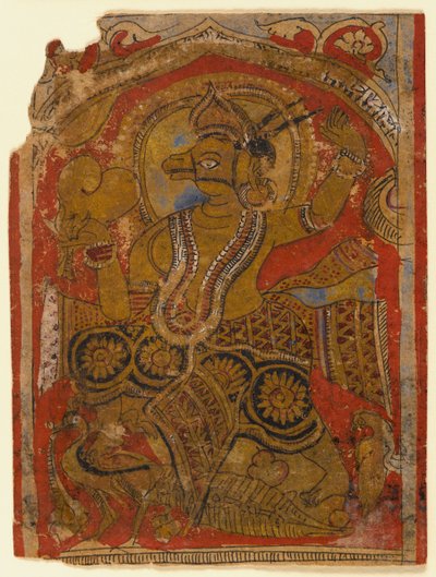 Az embriót hordozó harinegameshin, egy szétszórt Kalpasutra levéltöredéke (wc és arany papíron) alkotó: Indian School