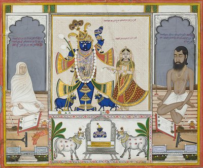 Illusztráció egy kézirathoz a radzsasztáni Srinathji imádatáról, 19. század elején alkotó: Indian School