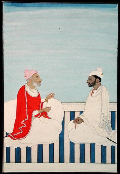 Ban ben. 11B.53 Egy radzsa közönséget tart, 1800 körül (vellum) alkotó: Indian School