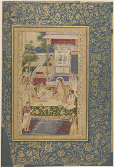 Jahangir és Khurram herceg szórakoztatta Nur Jahan, 1640-50 körül alkotó: Indian School