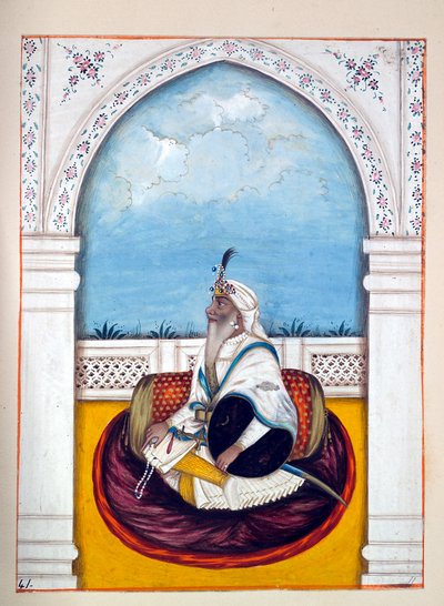 Jemadar Khushyal Singh, A Pandzsáb királysága, uralkodói és főnökei, II. kötet, egy azonosítatlan indiai művész 30 akvarell tanulmányából álló kötet, 1840 körül (wc papíron) alkotó: Indian School