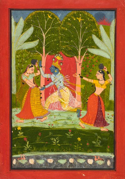 Krisna vámot kér a gópiktól, 1660 körül alkotó: Indian School
