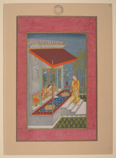 Lalita Ragini, India, Hyderabad, 1760 körül; Johnson Album 37, 8. sz. (tinta, színek és arany, papír) alkotó: Indian School