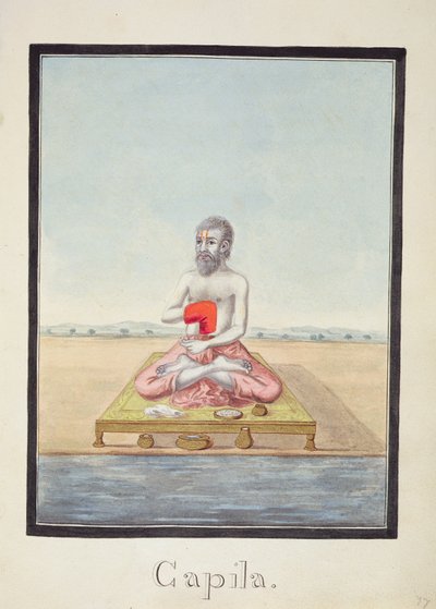 MSS EUR C 116/1 f.77r A bölcs, Kapila, az „Adhyatma Ramayana” hindu eposzból alkotó: Indian School