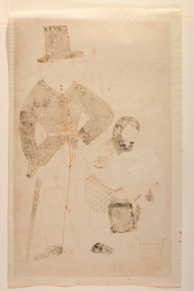 Mahant megfordítja az olajsajtolót a börtönben, Kalighat Album, 1880 körül (akvarell) alkotó: Indian School