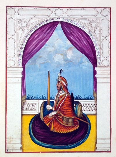 Maharaja Nau Nihal Singh, A Pandzsáb királysága, uralkodói és főnökei, I. kötet, egy azonosítatlan indiai művész 27 akvarell tanulmányából álló kötet, 1840 körül (wc papíron) alkotó: Indian School