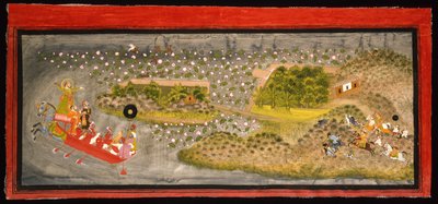 Maharana Jagat Singh Hawking- és vaddisznóvadászata, 1740. sz alkotó: Indian School