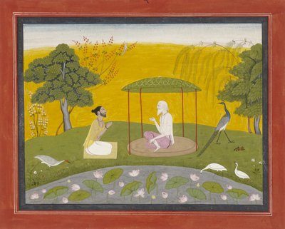 Markandeya Jaimuni a Négy bölcs madárra utal, 1800-20 körül (papíron átlátszatlan wc, arannyal kiemelve) alkotó: Indian School