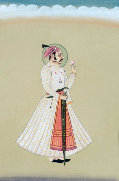 Maharana Amar Singh Udaipur miniatűr festménye alkotó: Indian School