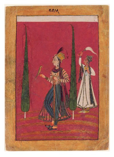 Mogul hercegnő a kertben, 1700 körül (átlátszatlan wc, arany és ezüst a papíron) alkotó: Indian School