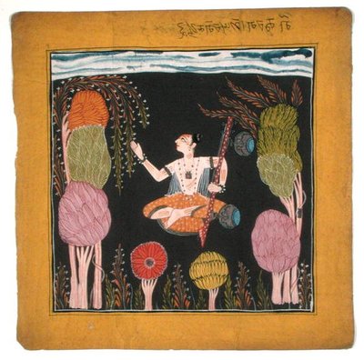 Musical Mode Goda Raga-Kulu-Pahari, C100-80 (gauche on paper) alkotó: Indian School