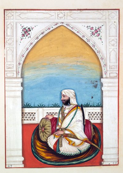 Nawab Imam-od-dun, A Pandzsáb királysága, uralkodói és főnökei, II. kötet, 30 akvarell tanulmányból álló kötet egy azonosítatlan indiai művésztől, 1840 körül (wc papíron) alkotó: Indian School