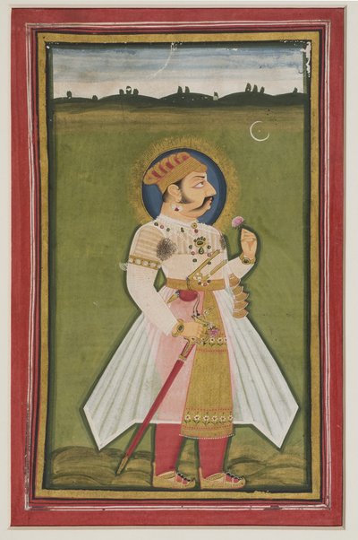 Az udaipuri Kumbha Rana portréja, 1820 (gouache, indiai papír) alkotó: Indian School