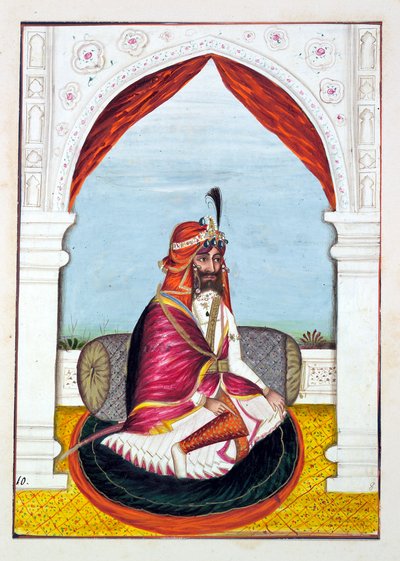 Rajah Suchet Singh, A pandzsáb királysága, uralkodói és főnökei, I. kötet, egy azonosítatlan indiai művész 27 akvarell tanulmányából álló kötet, 1840 körül (wc papíron) alkotó: Indian School