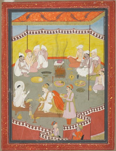 Királyi pár ételt oszt alkotó: Indian School