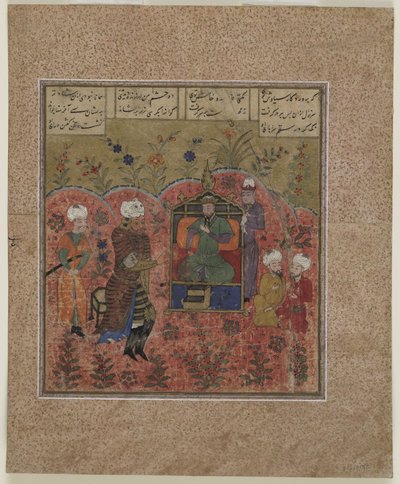 Rustam Kay Ka"us előtt, 1450-75 alkotó: Indian School