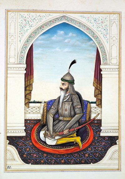 Sirdar Harri Singh, A Pandzsáb királysága, uralkodói és főnökei, I. kötet, egy azonosítatlan indiai művész 27 akvarell tanulmányából álló kötet, 1840 körül (wc papíron) alkotó: Indian School