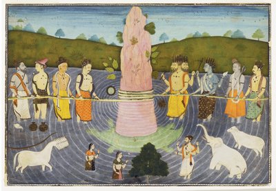 The Churning of the Ocean of Milk, 1700 körül (átlátszatlan wc és arany) alkotó: Indian School
