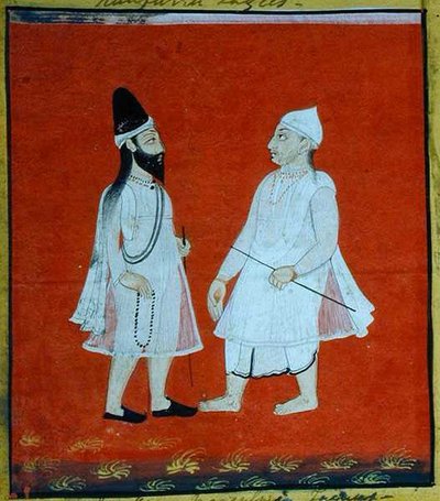 Két vándorló muszlim faqir (jangam) Religious Mendicants, Udaipur, 1810-20 körül (gouache papíron) (részlet) (lásd még: 136600) alkotó: Indian School