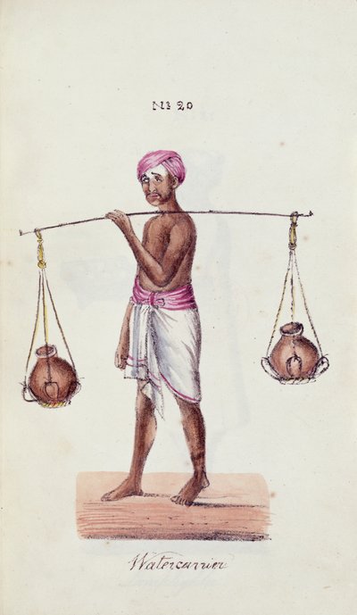 A Watercarrier az „India különböző kasztjainak kivonatából”, Venkata Ramasvani, kiadta a „Madrast” alkotó: Indian School