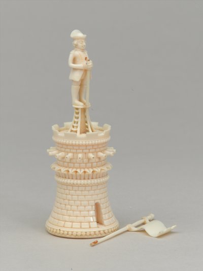 Fehér bástya, sakkfigura, India, 1820 körül alkotó: Indian School