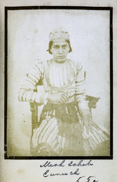 [Portré] Meah Sahub, Eunuch, 1856-57 körül (f/w fotó) alkotó: Indian photographer