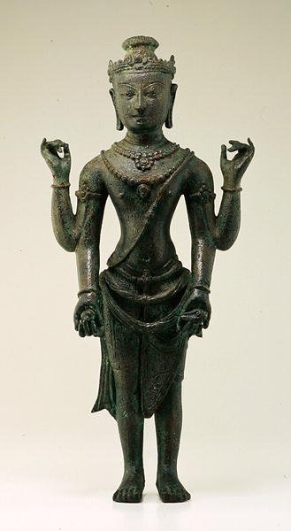 Vishnu figurája, Jávából (bronz) alkotó: Indonesian School