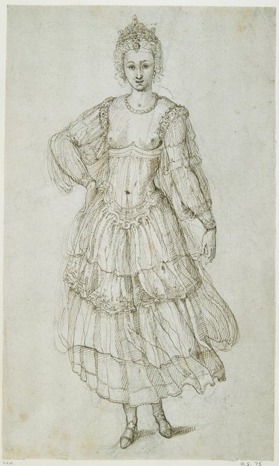 A Reggel lánya, 1611 körül (toll és tinta papíron) alkotó: Inigo Jones