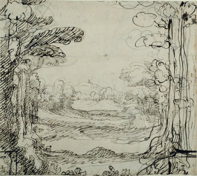 Erdő (toll és tinta papíron) alkotó: Inigo Jones