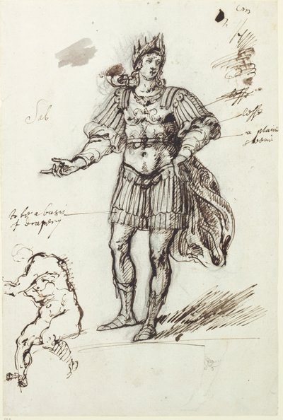 Albanactus, előzetes vázlat (toll és tinta papíron) alkotó: Inigo Jones