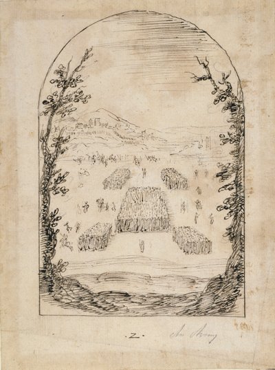 Egy hadsereg (toll és tinta papíron) alkotó: Inigo Jones