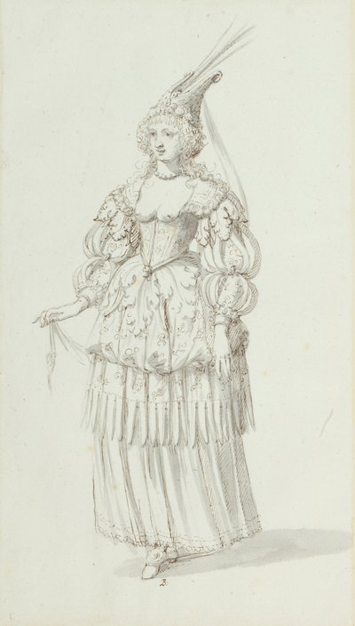 Chloris: alternatív vázlat Henrietta Maria számára, 1631 körül (toll és tinta papíron) alkotó: Inigo Jones