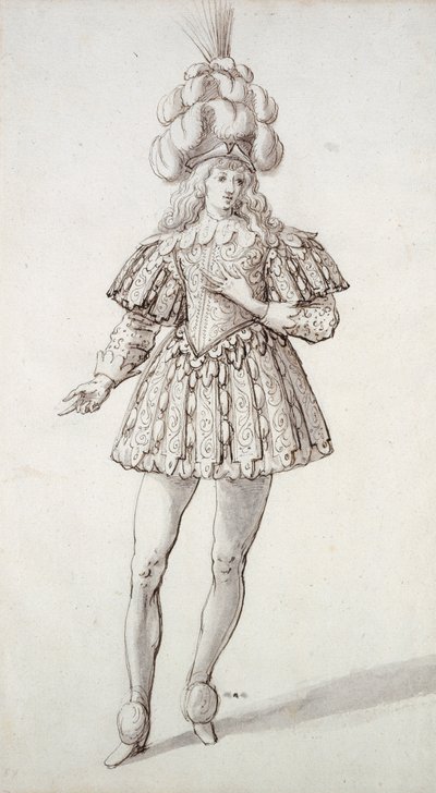 Maszk tollal és tollal (toll és tinta papíron) alkotó: Inigo Jones