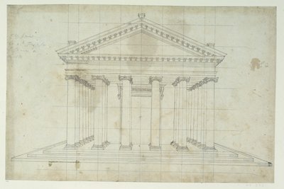 Diana második temploma, 1635 körül (toll és tinta papíron) alkotó: Inigo Jones