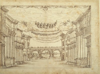 Egy nagyváros külvárosai, 1639 körül (toll és tinta papíron) alkotó: Inigo Jones