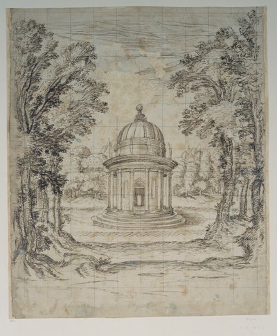 Apolló temploma (toll és tinta papíron) alkotó: Inigo Jones