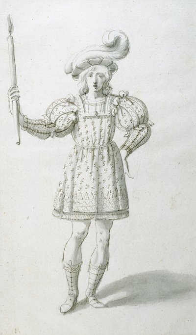 Fáklyavivő (toll és tinta papíron) alkotó: Inigo Jones