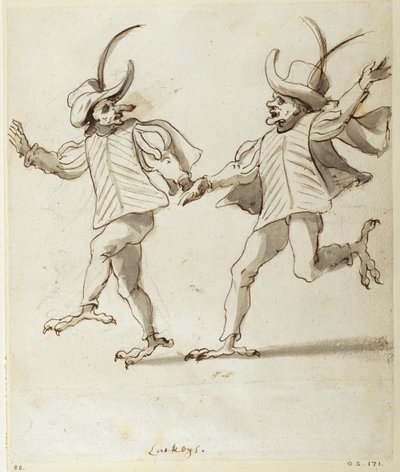 Két Lackey (toll és tinta papíron) alkotó: Inigo Jones